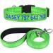 Tagme dog collar and leash personalizing reflective dog collar with 1.5m double -sided reflective dog leash for small green XS (1 Pack) green set