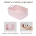 Woven Cotton Rope Storage Basket with Handles - Small Organizer for Shelves, Closet, Pet Toys - Decorative Light Pink Nursery Basket - Buy Online on GoSupps.com