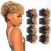 Ombre Curly Hair Bundles 1B/27 Brazilian Short Curly Wavy Human Hair Bundles(8” 8” 8” 8” 8” 8” 8” 8”)25g/pcs 10A Unprocessed Short Bob Curly Hair Bundles Two Tone Ombre Weave Hair 8 Bundles Total 200g 8" 8" 8" 8" 8" 8" 8" …
