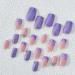 Buy Purple Press on Nails | Medium Square French Tip with Glitter & Rhinestones | 24Pcs Glossy Full Cover Stick-On Acrylic Nails for Women & Girls - Buy Online on GoSupps.com