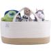 Mila Millie Baby Large Cotton Rope Diaper Caddy - Nursery Organizer Storage Bin - Portable Eco-Friendly Bag - Natural Cotton - White & Beige - Buy Online on GoSupps.com