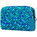 Make-up travel case blue royal green fish scale pattern Great capacity make-up cosmetic bag travel organizer for accessories color-5