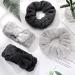 Large Microfiber Hair Drying Scrunchies and Bowtie Headbands Set - Black Gray - Buy Online on GoSupps.com