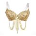 BellyLady Tribal Sequined Bra Top - Golden 34C | Belly Dance Costume - Buy Online on GoSupps.com