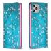 Miagon Wallet Folio Flip PU Leather Case for iPhone 12 Pro Max Creative Painted Design Full-Body Protective Cover Card Holder Kickstand Magnetic Blue Flower iPhone 12 Pro Max Blue Flower