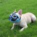 Jyhy Adjustable Muzzle for Short Snouted Dogs - Breathable Mesh Size XL (46-64 cm) Ideal for Bulldogs - Prevents Biting Chewing & Barking - Blue - Buy Online on GoSupps.com