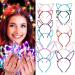 LED Cat Ears Headband,Aniwon12PCS Light Up Headband Cute Cat Ear Rabbit Ear Unicorn Headband Luminous Led Headband for Women Girls Kids Led Hair Accessories Christmas Halloween Party Supplies One Size (Pack of 12)