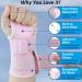 Compression Wrist Brace for Men & Women - Adjustable Night Support for Wrist Pain Carpal Tunnel Arthritis & Tendonitis - Small/Medium Pink Right Hand - Buy Online on GoSupps.com