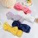 5Pcs Fluffy Face Spa Headbands Set - Coral Fleece Makeup Headbands for Washing Face, Shower, Skin Care - Bow Hair Bands for Slumber Party Supplies - Buy Online on GoSupps.com