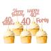 40 pieces rose gold glitter 40 birthday cupcake topper 40th birthday party cupcake topper picks for girls boys teen party birthday party decoration