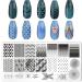 Geometry Nail Stamp Plaid Stamping Plates - 5Pcs Set with Stamper & Scraper | Nail Art Design Templates & Tools - Buy Online on GoSupps.com