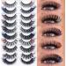 IFLOVEDEKD 10 Pairs Colored Lashes Russian Strip Lashes with Color 5 Colors 8 Styles Color Eyelashes Mix Wispy Faux Mink Lashes Fluffy Long False Eyelashes Reusable D Curl Lash Strips 5 Colors MIX