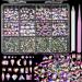 Crystal AB Colors Rhinestones for Nails Mix AB Colors K9 Glass Nail Art Rhinestones Flatback Nail Rhinestones Oval Waterdrop Arrow Rhombus Crystal Nail Gems for Nails Art Decor with Tweezer Pencil
