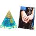 Inspirational Aquamarine Crystal Orgone Pyramid with Clear Quartz Crystals - Chakra Healing Stone for Courage and Stress Relief - Buy Online on GoSupps.com