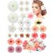 32 Pcs Flower Hair Clips Floral Clips for Women Girls Hair Accessories Flower Hair Barrettes for Women Floral Brooches Dancer Hair Clip Bridal Headpiece Wedding Hair Accessories (Multicolor)