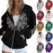 Women's Printed Sweatshirt Cardigan High Street Casual Hip Hop Metal Zipper Jacket Halloween Costumes Large Brown - Buy Online on GoSupps.com