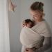 Mushie Organic Cotton Baby Wrap Carrier for Newborns 8-35 lbs - Beige Melange - Buy Online on GoSupps.com