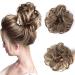 Vlasy Messy Bun Hair Piece for Women Curly Wavy Hair Scrunchies Bun Extensions Hairpieces Synthetic Hair Chignons Accessories Updo for Girls(F12/613# 60g) 60g F12/613#