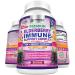 Premium Elderberry Capsules with Zinc and Vitamin C - Powerful Triple Immune Support Supplement with Bioperine Black Pepper for Superior Absorption - Non GMO - 120 Vegan Sambucus Elderberry Pills