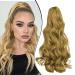Dcbaboo 18inch Claw Clip in Ponytail Hair Extensions Long Wavy Ponytail Extension Curly Synthetic Pony tails Natural Wave One Piece Hairpiece Fake Ponytail for Women Dark Blonde 18 inch 150g Dark Blonde
