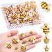 CCOZN 50 Pieces Tiny Resin Bees Tiny Resin Garden Bumblebees Embellishment Bee Decors with Box DIY Wreath Bees Decoration for DIY Crafts Scrapbooking Party Home Decor