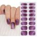Colofalla 16 PCs nail film UV hardy gelnail film UV self -adhesive nail wraps uv nail sticker diy nail ticker nail art nail decoration for women (purple)