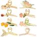 8 PCS Flower Metal Hair Claw Clips for Thick Thin Hair  Non-Slip Strong Large Metal Butterfly Claw Clips Cute Tulip Hair Claw Fashion Hair Clips Barrettes for Women Girls