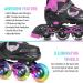 GIEMIT Adjustable Inline Skates for Ages 3-6 & 5-8 Kids | Outdoor Roller Skates with Light up Wheels for Girls Boys Beginners | Pink Medium - Buy Online on GoSupps.com
