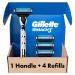 Gillette Mach3 3D Men's Razor Handle + 4 Blade Refills H+4 (NEW)