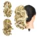 Gairyan 30cm ponytail hair part braid extensions long curly claw clip in ponytail extensions synthetic hair extensions wavy hair extension (sandy blonde & bleached blond) 30 cm sandy blonde & bleached blonde