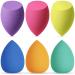 AUAUY Makeup Sponges Blender Set 6Pcs Professional Beauty Sponge Foundation Blending Beauty Sponge Multi-colored Makeup Sponges Dry & Wet Use for Cream Liquid and Powder 6pcs Neon Color