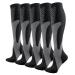Yuedge compression stockings men and women compression socks support stockings (15-20 mmHg) Compression socks running stockings compression for sports running travel cycling flight 3 pair 46-48 5 pair*black*