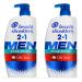 Head & Shoulders 2-in-1 Shampoo and Conditioner, Anti Dandruff Treatment and Scalp Care, Lemon-Lime Scent of Old Spice Pure Sport, 31.4 Fl Oz Each, Twin Pack
