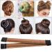 Hair Bun Shaper Set with Donut, Bun Marker, Ponytail Tools, Bobby Pins & Elastic Bands - Brown Bun Maker Kit for Women & Kids - Buy Online on GoSupps.com