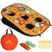 Himal Collapsible Portable 5 Holes Cornhole Game Cornhole Set Bounce Bean Bag Toss Game with 10 Bean Bags,Tic Tac Toe Game Double Games (3 x 2-Feet, Single Board)