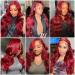 BRYZILLEN 99J Burgundy Lace Front Human Hair Wig 20 Inch - 180% Density Body Wave, Pre Plucked, HD Transparent Lace Frontal Wig for Women - Buy Online on GoSupps.com