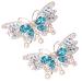 Frcolor 2 pieces of rhinestones glitter butterfly hairpin sparkling hair accessories for girls women christmas birthday party favors