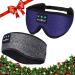 MUSICOZY Sleep Headphones 3D Bluetooth 5.2 Wireless Headband Sleep Mask Sleeping Headphones Music Eye Mask for Side Sleepers Air Travel Built-in Ultra Thin Speakers Microphones Pack of 2