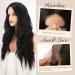 Fine Long Corrugated Black Wig for Women | Medium Part Curly Wavy Synthetic Hair Wig - 60 cm for Daily & Party Use - Buy Online on GoSupps.com