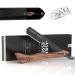 Anthony Brown razor wood in black or silver - unique blade head for more precision - with changing blades and etui - razor set ... (black)