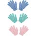 3 Pairs Exfoliating Gloves | Double Sided Body Scrubber for Shower Spa Massage | Dead Skin Cell Remover | Blue Green Pink - Buy Online on GoSupps.com