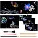 Scratch Painting Rainbow Scratch Art, Crafts for Adults Women & Children Crafts Projects Kits, DIY Black Scratch Off Art Engraving Art Paper - 3 Pack 16 X 11.2 Inches (Starry Sky)