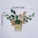 Teyglen Bridal Gold Hair Comb with Green Flower Rhinestones - Vintage Crystal Bride Hair Accessory - Buy Online on GoSupps.com