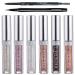 PHOERA Glitter Eyeshadow  PHOERA Eyeliner and Eyebrow Pencil  Makeup For Eyes Liquid Shimmer Sparkle Glow Light Colors Pencil Stick Shiny Long Lasting Waterproof Metals Shining Eye Shadow Sets