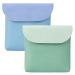 2 Pcs Sanitary Napkin Storage Bag Period Pouch Period Bag PU Button Feminine Menstrual Pad Tampon Organizer Portable Sanitary Pads Pouches First Period Kit for Teen Girls Women Ladies(Green&Blue)