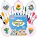 Pllieay 5 PCS Cross Stitch Kits for Beginners for Kids 7-13 Sewing Kit for Kids with Instructions for Backpack Charms Ornaments and Needle Craft Oval-shaped