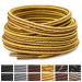 Stepace Round Shoelaces 2 Pairs Heavy Duty Boot Shoe Laces for Hiking Work Boots 55Inch(140CM) Stripe Golden Brown