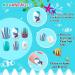 96 Pieces Blue Theme Full Cover Artificial Nail Tips for Girls - Short Fingernail Press-On Nails for Kids - Nail Art Decoration - Buy Online on GoSupps.com