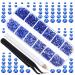LPBeads 3456 Pieces 6 Sizes Sapphire Flat Back Round Crystal Rhinestones for Crafts Nails Art Face Makeup Clothes DIY with Pick Up Tweezers and Picking Pen