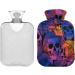 Hot Water Bottles with Bearded Skulls Cover | 2L Pain Relief for Neck & Shoulder | Warm Water Bed Warmer - Buy Online on GoSupps.com